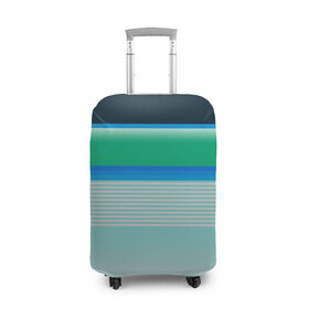 Чехол для чемодана 3D с принтом Sea color в Тюмени, 86% полиэфир, 14% спандекс | двустороннее нанесение принта, прорези для ручек и колес | green | line | lines | sea | sea color | wave | зеленый | море | морской цвет