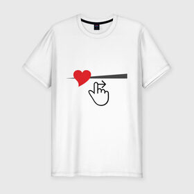 Мужская футболка хлопок Slim с принтом свайпни сердце в Тюмени, 92% хлопок, 8% лайкра | приталенный силуэт, круглый вырез ворота, длина до линии бедра, короткий рукав | валентин | любовь | свайп | сердце | чувства