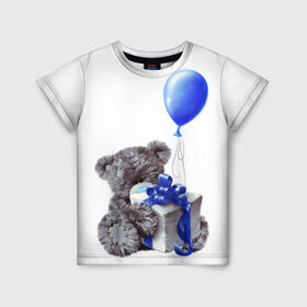 Детская футболка 3D с принтом подарок на день влюбленных в Тюмени, 100% гипоаллергенный полиэфир | прямой крой, круглый вырез горловины, длина до линии бедер, чуть спущенное плечо, ткань немного тянется | день всех влюбленных | мишка | мишка тедди | подарок