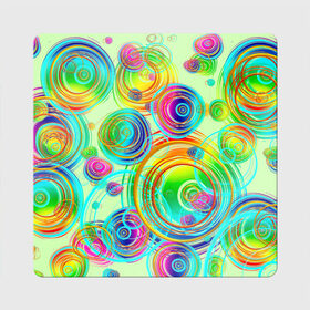Магнит виниловый Квадрат с принтом Радужные спирали позитив в Тюмени, полимерный материал с магнитным слоем | размер 9*9 см, закругленные углы | абстракция | арт | веселье | весна | геометрия | градиент | дудл | дудлинг | завитушки | завихрюшки | каляки | капли | краски | креатив | круги | окружности | позитив | радуга | рисунок | спирали