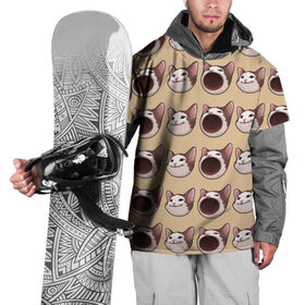Накидка на куртку 3D с принтом поп кэт в Тюмени, 100% полиэстер |  | popping cat | кот | мем