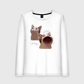 Женский лонгслив хлопок с принтом Cat Pop - Мем в Тюмени, 100% хлопок |  | art | cat | mem | meme | memes | music | pop | retro | style | арт | буп | кот | котенок | котик | котэ | мем | мемы | музыка | ретро