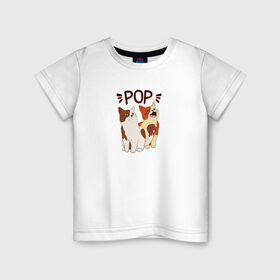 Детская футболка хлопок с принтом Pop Cat в Тюмени, 100% хлопок | круглый вырез горловины, полуприлегающий силуэт, длина до линии бедер | art | cat | dj | goer | musician | party | pop | singer | арт | буп | диджей | кот | кошка | музыкант | певец | поп | тусовщик