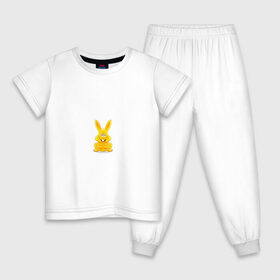 Детская пижама хлопок с принтом Харитошка в Тюмени, 100% хлопок |  брюки и футболка прямого кроя, без карманов, на брюках мягкая резинка на поясе и по низу штанин
 | детям | желейный | желейный заяц харитон | зайчик | заяц | кролик | харитон | харитошка