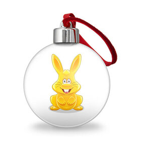Ёлочный шар с принтом Харитошка в Тюмени, Пластик | Диаметр: 77 мм | детям | желейный | желейный заяц харитон | зайчик | заяц | кролик | харитон | харитошка