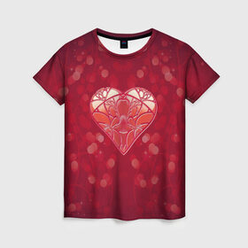 Женская футболка 3D с принтом Valentines Day в Тюмени, 100% полиэфир ( синтетическое хлопкоподобное полотно) | прямой крой, круглый вырез горловины, длина до линии бедер | 14 febraury | 14 февраля | heart | valentine day | арт | день валентин | день святого валентина | любовь | сердце | сердце арт | сердце любви