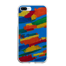 Чехол для iPhone 7Plus/8 Plus матовый с принтом Разноцветная абстракция в Тюмени, Силикон | Область печати: задняя сторона чехла, без боковых панелей | абстракция | картина | масло | полосы | холст | цвет | яркость