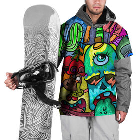 Накидка на куртку 3D с принтом Дудл2 в Тюмени, 100% полиэстер |  | Тематика изображения на принте: вишни | динозавры | дудл | инопланетянин | космос | монстры | существа | тираннозавр