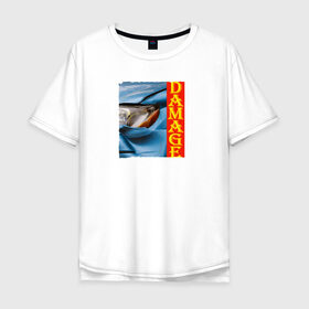 Мужская футболка хлопок Oversize с принтом Разбитая машина Toyota Altezza в Тюмени, 100% хлопок | свободный крой, круглый ворот, “спинка” длиннее передней части | lexus is | toyota altezza | голубая машина | повреждение | разбитая машина