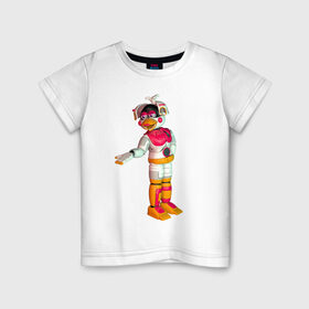 Детская футболка хлопок с принтом Фантайм Чика в Тюмени, 100% хлопок | круглый вырез горловины, полуприлегающий силуэт, длина до линии бедер | fnaf | аниматроник | пиццерия | робот | фантайм чика | чика