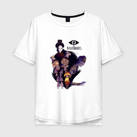 Мужская футболка хлопок Oversize с принтом Little Nightmares 2 в Тюмени, 100% хлопок | свободный крой, круглый ворот, “спинка” длиннее передней части | little nightmares | night | моно | номы | учительница
