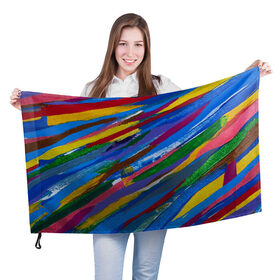Флаг 3D с принтом Картина абстракция в Тюмени, 100% полиэстер | плотность ткани — 95 г/м2, размер — 67 х 109 см. Принт наносится с одной стороны | абстракция | картина | краска | масло | полосы | холст | цвет | яркость