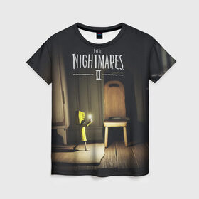 Женская футболка 3D с принтом Little Nightmares 2 в Тюмени, 100% полиэфир ( синтетическое хлопкоподобное полотно) | прямой крой, круглый вырез горловины, длина до линии бедер | little nightmares | nightmares | игры | литл найтмейрс | моно | учительница