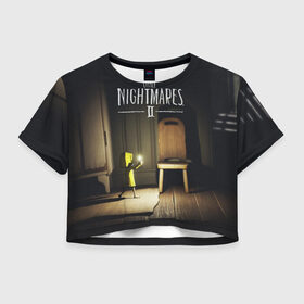 Женская футболка Crop-top 3D с принтом Little Nightmares 2 в Тюмени, 100% полиэстер | круглая горловина, длина футболки до линии талии, рукава с отворотами | little nightmares | nightmares | игры | литл найтмейрс | моно | учительница