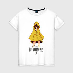 Женская футболка хлопок с принтом Little Nightmares 2 в Тюмени, 100% хлопок | прямой крой, круглый вырез горловины, длина до линии бедер, слегка спущенное плечо | little nightmares | игра | страшилка | страшная игра | ужас | хоррор