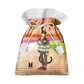 Подарочный 3D мешок с принтом BTS Cat в Тюмени, 100% полиэстер | Размер: 29*39 см | bts | k pop | kpop | rm | аниме | бтс | ви | джей хоуп | джонгук | кпоп | сюга | чимин | чин | япония