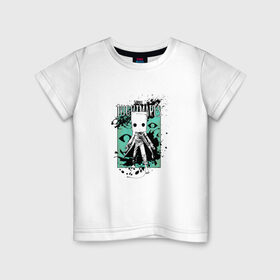 Детская футболка хлопок с принтом Little Nightmares в Тюмени, 100% хлопок | круглый вырез горловины, полуприлегающий силуэт, длина до линии бедер | Тематика изображения на принте: little nightmares | брызги | игра | краска | литл найтмер | персонаж | хоррор