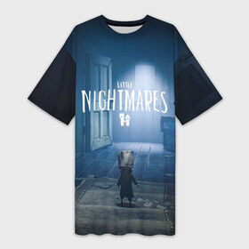 Платье-футболка 3D с принтом Little Nightmares II в Тюмени,  |  | games | little nightmares | playstation | игра | мрачный | персонаж игры | человечек