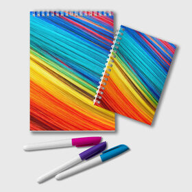 Блокнот с принтом цветной мех диагональ в Тюмени, 100% бумага | 48 листов, плотность листов — 60 г/м2, плотность картонной обложки — 250 г/м2. Листы скреплены удобной пружинной спиралью. Цвет линий — светло-серый
 | волокна | геометрия | диагональ | краски | мех | полоски | полосы | радуга | текстура | цвета | яркий