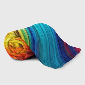 Плед 3D с принтом цветной мех диагональ в Тюмени, 100% полиэстер | закругленные углы, все края обработаны. Ткань не мнется и не растягивается | волокна | геометрия | диагональ | краски | мех | полоски | полосы | радуга | текстура | цвета | яркий