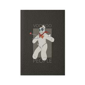 Обложка для паспорта матовая кожа с принтом вуду в Тюмени, натуральная матовая кожа | размер 19,3 х 13,7 см; прозрачные пластиковые крепления | вуду | иглы | кукла | магия | песня