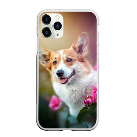 Чехол для iPhone 11 Pro Max матовый с принтом Корги в розовом кусте  в Тюмени, Силикон |  | домашний питомец | корги | куст | луг | малыш | нос | песик | поле | розы | собака | собаколюб | собачка | собачникам | уши | цветы | четвероногий друг | щенок | язык
