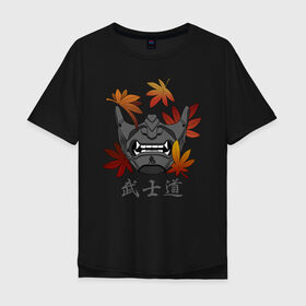 Мужская футболка хлопок Oversize с принтом Бусидо в Тюмени, 100% хлопок | свободный крой, круглый ворот, “спинка” длиннее передней части | Тематика изображения на принте: budo | bushido | demon | ghost of tsushima | japan | katana | ninja | oni | samurai | shinobi | style | анбу | будо | бусидо | демон | иероглифы | катана | клен | ниндзя | они | призрак цусимы | самурай | тенгу | тэнгу | шиноби | японская м