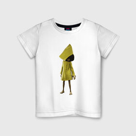 Детская футболка хлопок с принтом Little Nightmares в Тюмени, 100% хлопок | круглый вырез горловины, полуприлегающий силуэт, длина до линии бедер | Тематика изображения на принте: games | little nightmares | playstation | игра | мрачный | персонаж игры | человечек
