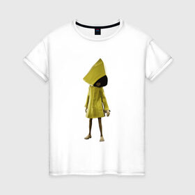 Женская футболка хлопок с принтом Little Nightmares в Тюмени, 100% хлопок | прямой крой, круглый вырез горловины, длина до линии бедер, слегка спущенное плечо | games | little nightmares | playstation | игра | мрачный | персонаж игры | человечек