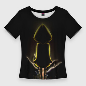 Женская футболка 3D Slim с принтом Шестая  Little Nightmares в Тюмени,  |  | лого | монстры | надпись | темная комната | ужасы
