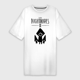 Платье-футболка хлопок с принтом Логотип Little Nightmares 2 в Тюмени,  |  | девочка | лого | монстры | надпись | темная комната | ужасы | шестая
