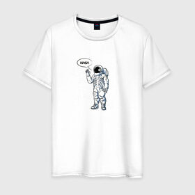 Мужская футболка хлопок с принтом NASA в Тюмени, 100% хлопок | прямой крой, круглый вырез горловины, длина до линии бедер, слегка спущенное плечо. | administration | aeronautics | nasa | national | space | тrdnasa