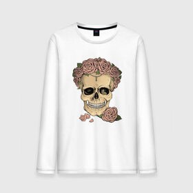 Мужской лонгслив хлопок с принтом Skull Roses в Тюмени, 100% хлопок |  | art | body | bones | dead | drawing | face | graffiti | head | roses | skeleton | skul | skull | ад | арт | голова | граффити | зло | кости | лицо | металл | нарисованный | розы | рок | скелет | скул | скулл | три черепа | тьма