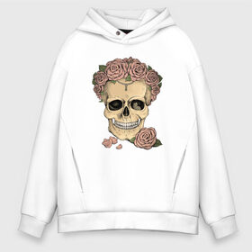 Мужское худи Oversize хлопок с принтом Skull Roses в Тюмени, френч-терри — 70% хлопок, 30% полиэстер. Мягкий теплый начес внутри —100% хлопок | боковые карманы, эластичные манжеты и нижняя кромка, капюшон на магнитной кнопке | art | body | bones | dead | drawing | face | graffiti | head | roses | skeleton | skul | skull | ад | арт | голова | граффити | зло | кости | лицо | металл | нарисованный | розы | рок | скелет | скул | скулл | три черепа | тьма