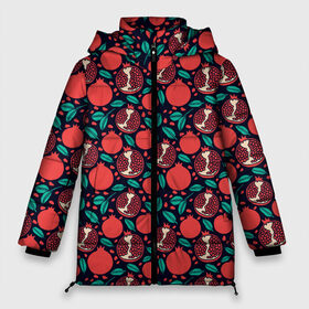 Женская зимняя куртка Oversize с принтом Гранат (Паттерн) в Тюмени, верх — 100% полиэстер; подкладка — 100% полиэстер; утеплитель — 100% полиэстер | длина ниже бедра, силуэт Оверсайз. Есть воротник-стойка, отстегивающийся капюшон и ветрозащитная планка. 

Боковые карманы с листочкой на кнопках и внутренний карман на молнии | Тематика изображения на принте: fruit | pattern | pineapple | pink | гранат | еда | овощи | паттерн | растения | розовый | текстура | узор | фрукты