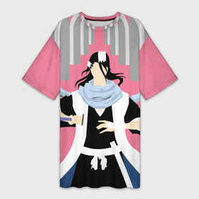 Платье-футболка 3D с принтом Бякуя Кучики в Тюмени,  |  | anime | bleach | аниме | анимэ | банкай | блич | итиго | ичиго | куросаки | кучики | орихимэ | рукия | синигами | япония