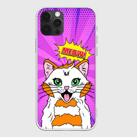 Чехол для iPhone 12 Pro Max с принтом Meow Pop Art Cat в Тюмени, Силикон |  | comics | kitty | meow | pop art | pop cat | retro | арт | белый кот | взгляд | глаза | голова кота | животные | киска | комикс | кот | кошак | кошечка | мем | мультяшный | мур мур | мяу | поп арт | прикол | пушистик | ретро