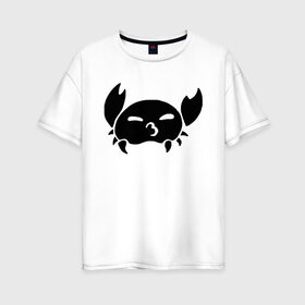 Женская футболка хлопок Oversize с принтом Рак в Тюмени, 100% хлопок | свободный крой, круглый ворот, спущенный рукав, длина до линии бедер
 | cancer | zodiac signs | знаки зодиака | рак | чёрный рисунок