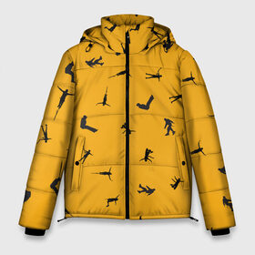 Мужская зимняя куртка 3D с принтом Теплый ветер в Тюмени, верх — 100% полиэстер; подкладка — 100% полиэстер; утеплитель — 100% полиэстер | длина ниже бедра, свободный силуэт Оверсайз. Есть воротник-стойка, отстегивающийся капюшон и ветрозащитная планка. 

Боковые карманы с листочкой на кнопках и внутренний карман на молнии. | rope jumping | адреналин | высота | прыжки с веревкой | спорт | теплый ветер | экстремальный спорт