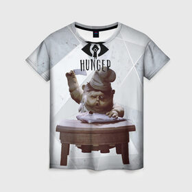 Женская футболка 3D с принтом hanger в Тюмени, 100% полиэфир ( синтетическое хлопкоподобное полотно) | прямой крой, круглый вырез горловины, длина до линии бедер | game | little nightmares | арт | графика | игры