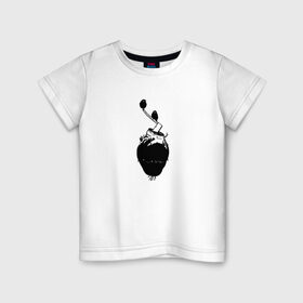 Детская футболка хлопок с принтом Сердце природы в Тюмени, 100% хлопок | круглый вырез горловины, полуприлегающий силуэт, длина до линии бедер | арт | дерево | природа | птицы | сердце | сохрани природу | топор | черно белое | экология