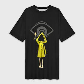 Платье-футболка 3D с принтом Little Nightmares 2 в Тюмени,  |  | 2 | game | little | night | nightmares | игра | маленькие | ночь | платформер | страшилка | ужас | ужастики | ужасы
