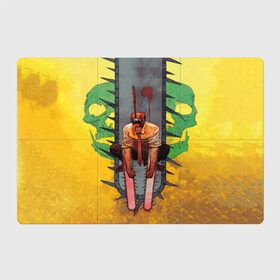 Магнитный плакат 3Х2 с принтом Человек бензопила демон в Тюмени, Полимерный материал с магнитным слоем | 6 деталей размером 9*9 см | Тематика изображения на принте: anime | chainsaw man | manga | аниме | бензопила | демон | желтый | манга | ржавчина | человек бензопила | череп.
