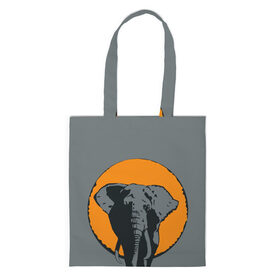 Шоппер 3D с принтом Африканский Слон в Тюмени, 100% полиэстер | Плотность: 200 г/м2; Размер: 34×35 см; Высота лямок: 30 см | африка | графика | дикий мир | животное | персонаж | природа | рисунок | слон