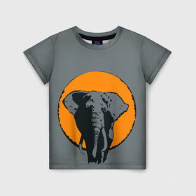 Детская футболка 3D с принтом Африканский Слон в Тюмени, 100% гипоаллергенный полиэфир | прямой крой, круглый вырез горловины, длина до линии бедер, чуть спущенное плечо, ткань немного тянется | африка | графика | дикий мир | животное | персонаж | природа | рисунок | слон