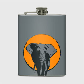 Фляга с принтом Африканский Слон в Тюмени, металлический корпус | емкость 0,22 л, размер 125 х 94 мм. Виниловая наклейка запечатывается полностью | африка | графика | дикий мир | животное | персонаж | природа | рисунок | слон