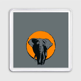 Магнит 55*55 с принтом Африканский Слон в Тюмени, Пластик | Размер: 65*65 мм; Размер печати: 55*55 мм | африка | графика | дикий мир | животное | персонаж | природа | рисунок | слон