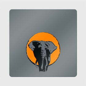 Магнит виниловый Квадрат с принтом Африканский Слон в Тюмени, полимерный материал с магнитным слоем | размер 9*9 см, закругленные углы | африка | графика | дикий мир | животное | персонаж | природа | рисунок | слон