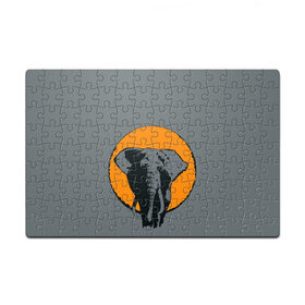 Пазл магнитный 126 элементов с принтом Африканский Слон в Тюмени, полимерный материал с магнитным слоем | 126 деталей, размер изделия —  180*270 мм | африка | графика | дикий мир | животное | персонаж | природа | рисунок | слон