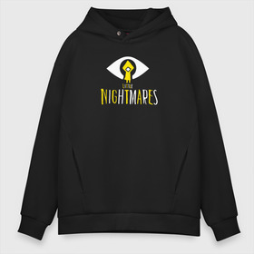 Мужское худи Oversize хлопок с принтом Little Nightmares в Тюмени, френч-терри — 70% хлопок, 30% полиэстер. Мягкий теплый начес внутри —100% хлопок | боковые карманы, эластичные манжеты и нижняя кромка, капюшон на магнитной кнопке | bandai namco entertainment | little | little nightmares | nightmares | tarsier studios | маленькие | платформер